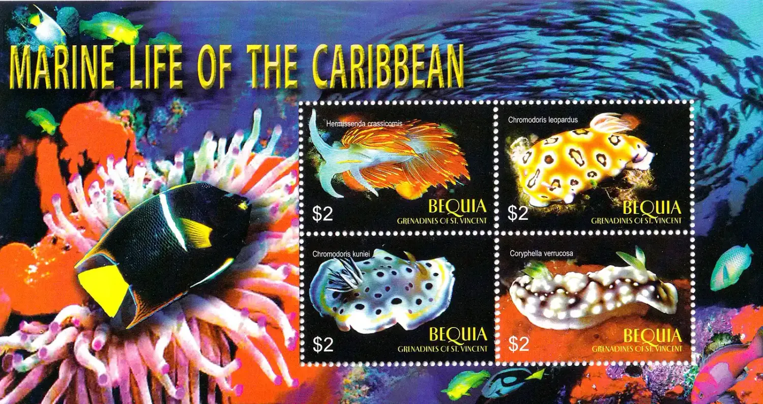 Bequia 2005 Marine Life of the Caribbean (ss/4v). MNH(**) Bequia 2005 Marine Life of the Caribbean (ss/4v). MNH(**)