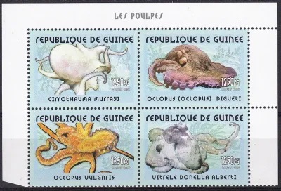 Guinea 2001 Marine Life - Octopuses (4v). MNH(**) Guinea 2001 Marine Life - Octopuses (4v). MNH(**)