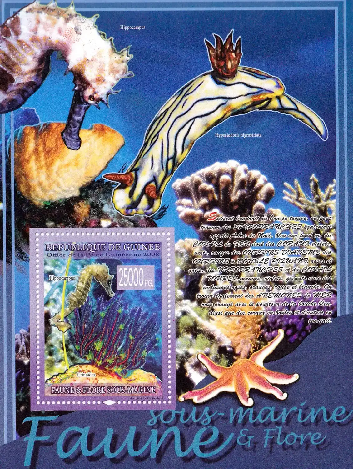 Guinea 2008 Fauna - Marine Life, Seahorses &amp; Starfish (ss/6v). MNH(**)