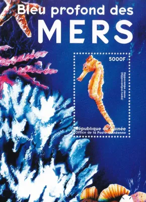 Guinea 2001 Marine Life, Seahorses (ss/1v). MNH(**) Guinea 2001 Marine Life, Seahorses (ss/1v). MNH(**)