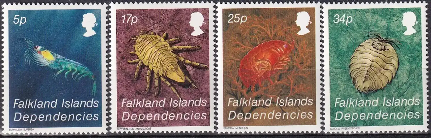 Falkland Islands Dependencies 1984 Crustaceans, Marine Life (4v. MNH(**) Falkland Islands Dependencies 1984 Crustaceans, Marine Life (4v. MNH(**)
