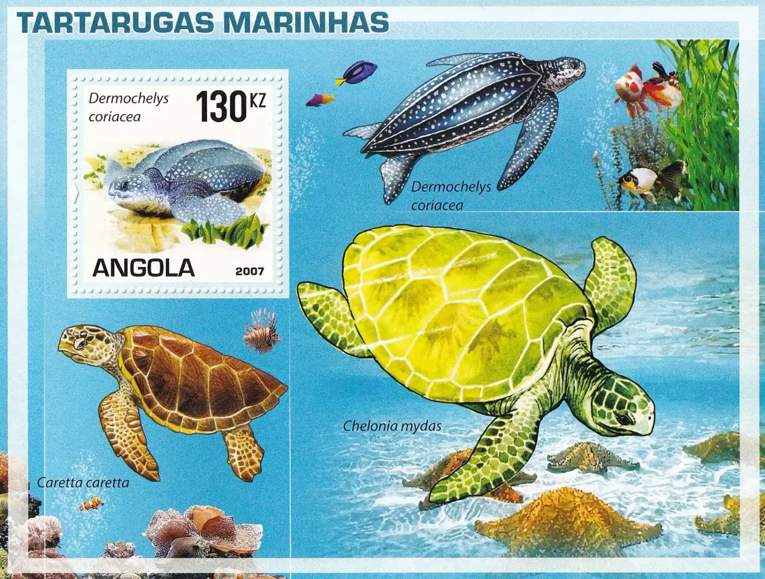 Angola 2007 Marine Turtles, Marine Life. (ss/1v). MNH(**) Angola 2007 Marine Turtles, Marine Life. (ss/1v). MNH(**)