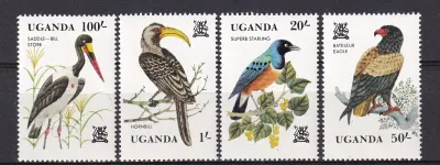 Uganda 1982 Birds, (4v) MNH(**) Uganda 1982 Birds, (4v) MNH(**)