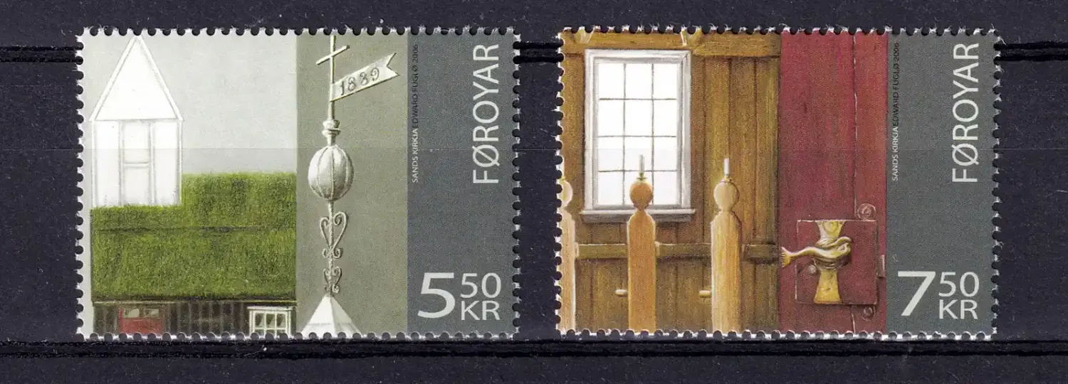 Faroe Islands 2006 The Church in Sandur (2v). MNH(**) Faroe Islands 2006 The Church in Sandur (2v). MNH(**)