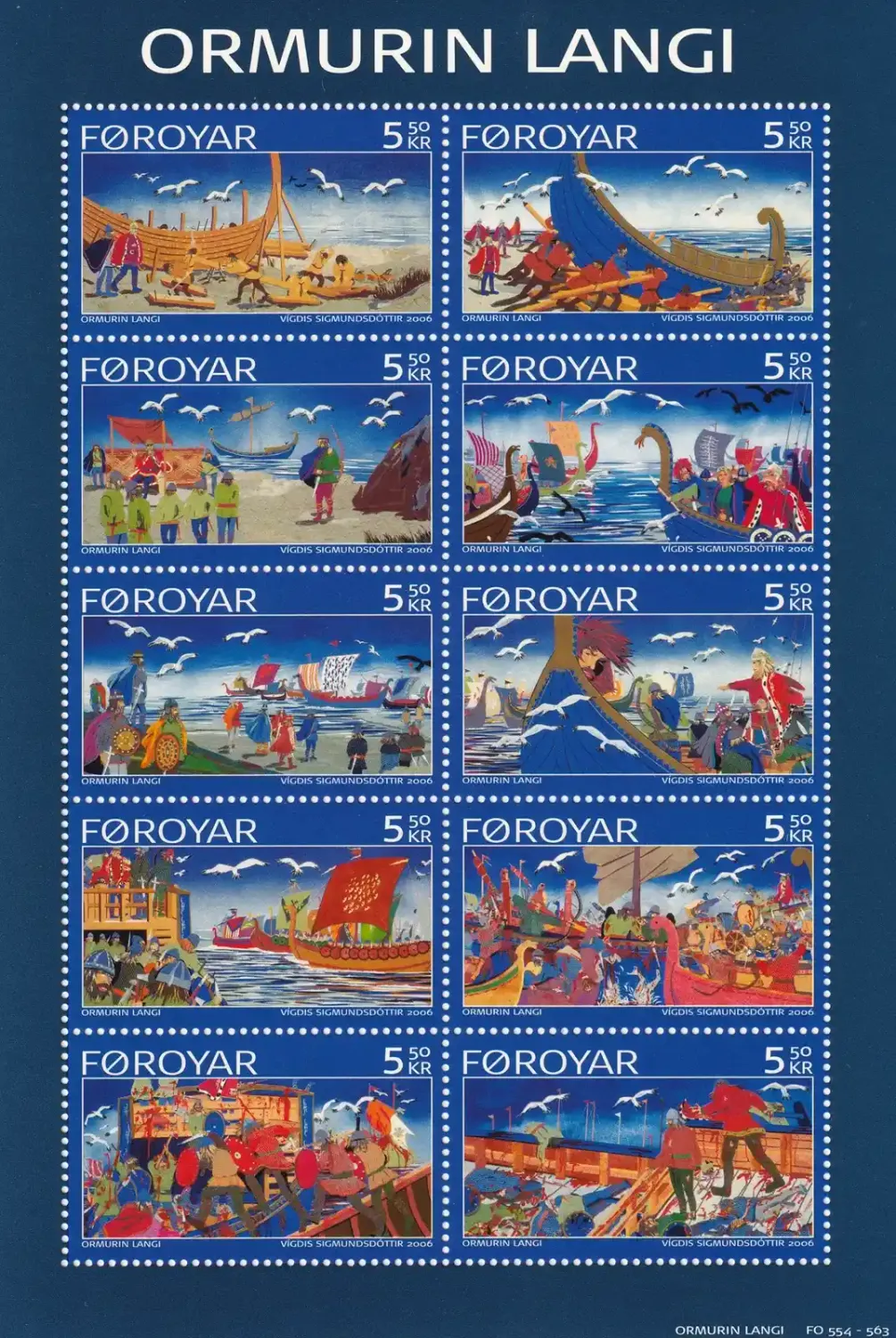 Faroe Islands 2006 Faroese Ballad - The Long Serpent (ss/10v). MNH(**)
