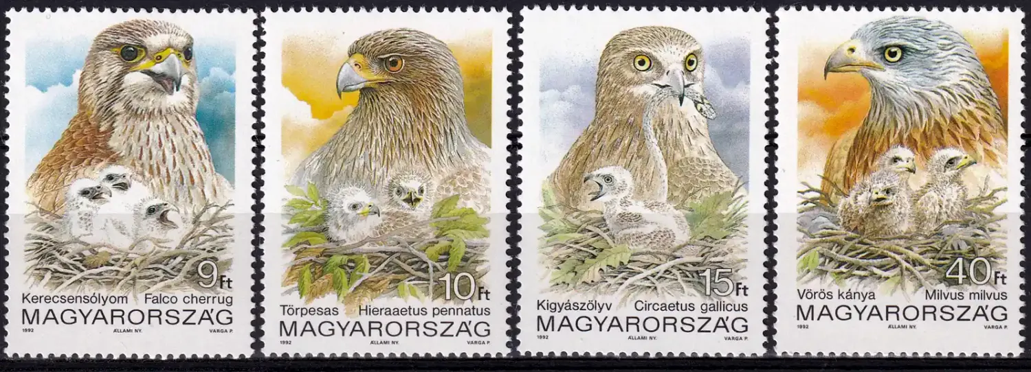 Hungary 1992 Birds of Prey - Nature and Environment Conservation (4v). MNH(**) Hungary 1992 Birds of Prey - Nature and Environment Conservation (4v). MNH(**)