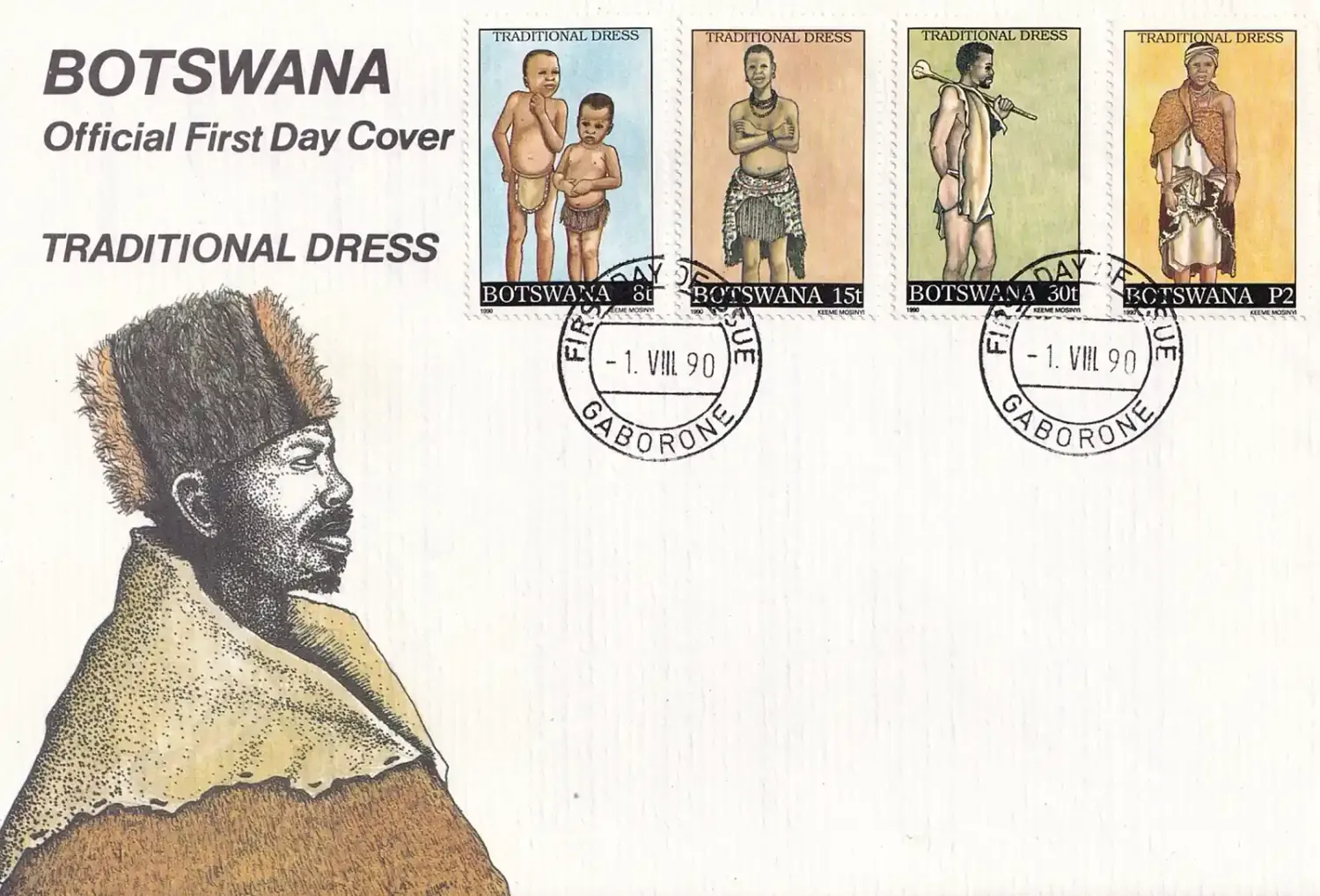 Botswana 1990 Traditional Dress-FDC