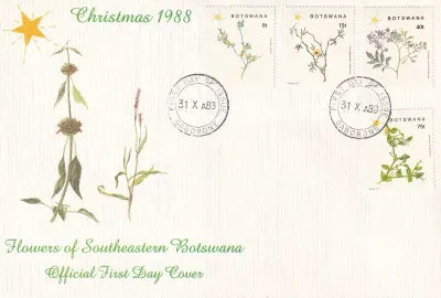 Botswana 1988 Christmas/Flowering Plants-FDC Botswana 1988 Christmas/Flowering Plants-FDC