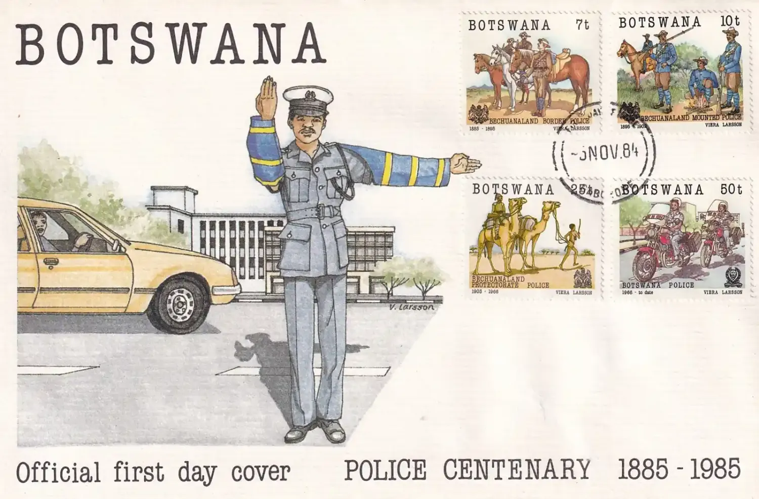 Botswana 1985 Police-FDC Botswana 1985 Police-FDC