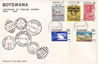 Botswana 1985 Stamp Centenary, First Bechuanaland Stamps-FDC Botswana 1985 Stamp Centenary, First Bechuanaland Stamps-FDC