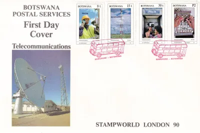 Botswana 1990 LONDON '90/Communications-FDC Botswana 1990 LONDON '90/Communications-FDC