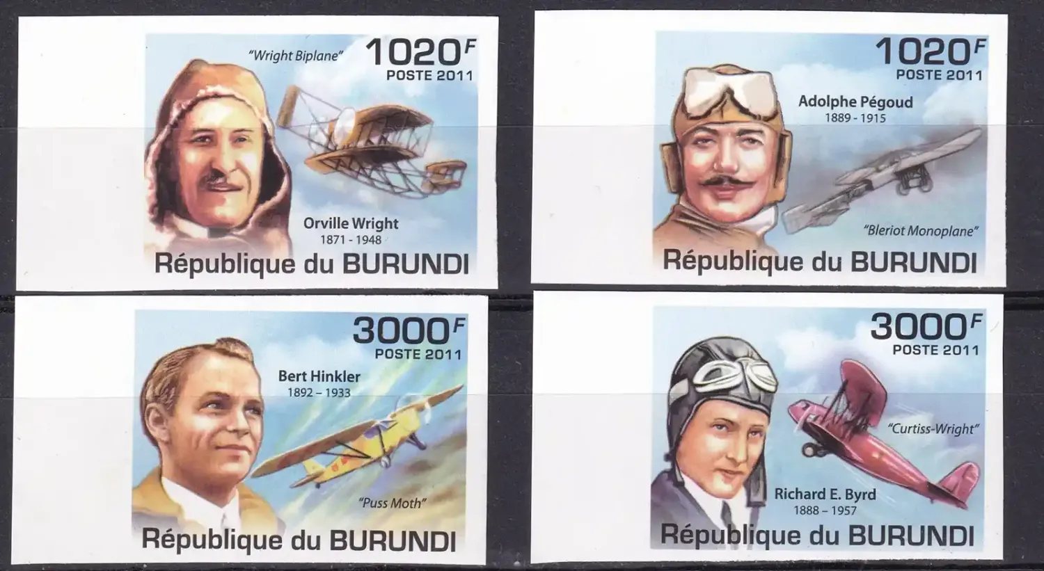 Burundi 2011 Personalities - Famous Aviators (Imperf). MNH (**)