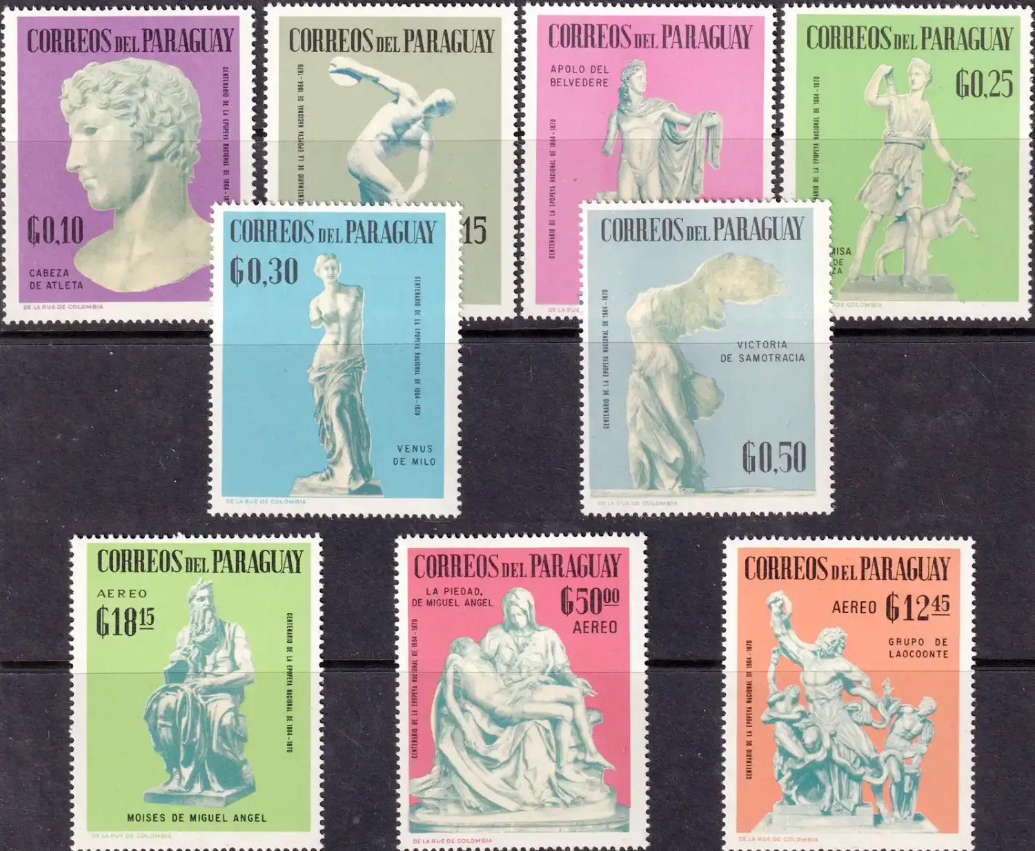 Paraguay 1967 Sculptures (9v) MNH(**)