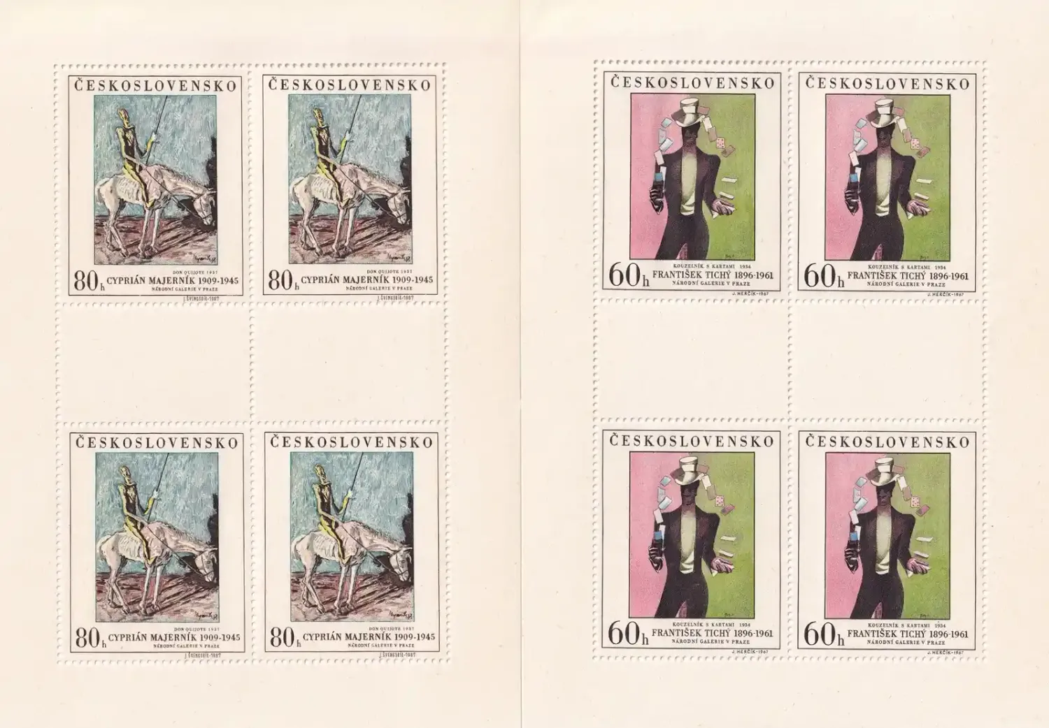 Czechoslovakia 1967 Paintings from the National Gallery in Prague, Full Sheets x 5. MNH(**) Czechoslovakia 1967 Paintings from the National Gallery in Prague, Full Sheets x 5. MNH(**)