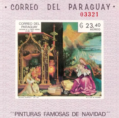 Paraguay 1969 Airmail - Christmas - Paintings. (ss/1v) MNH(**) Paraguay 1969 Airmail - Christmas - Paintings. (ss/1v) MNH(**)