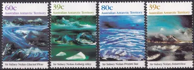 Australian Antarctic Territory 1989 Antarctic Landscape Paintings by Sir Sidney Nolan, (4v) MNH(**) Australian Antarctic Territory 1989 Antarctic Landscape Paintings by Sir Sidney Nolan, (4v) MNH(**)