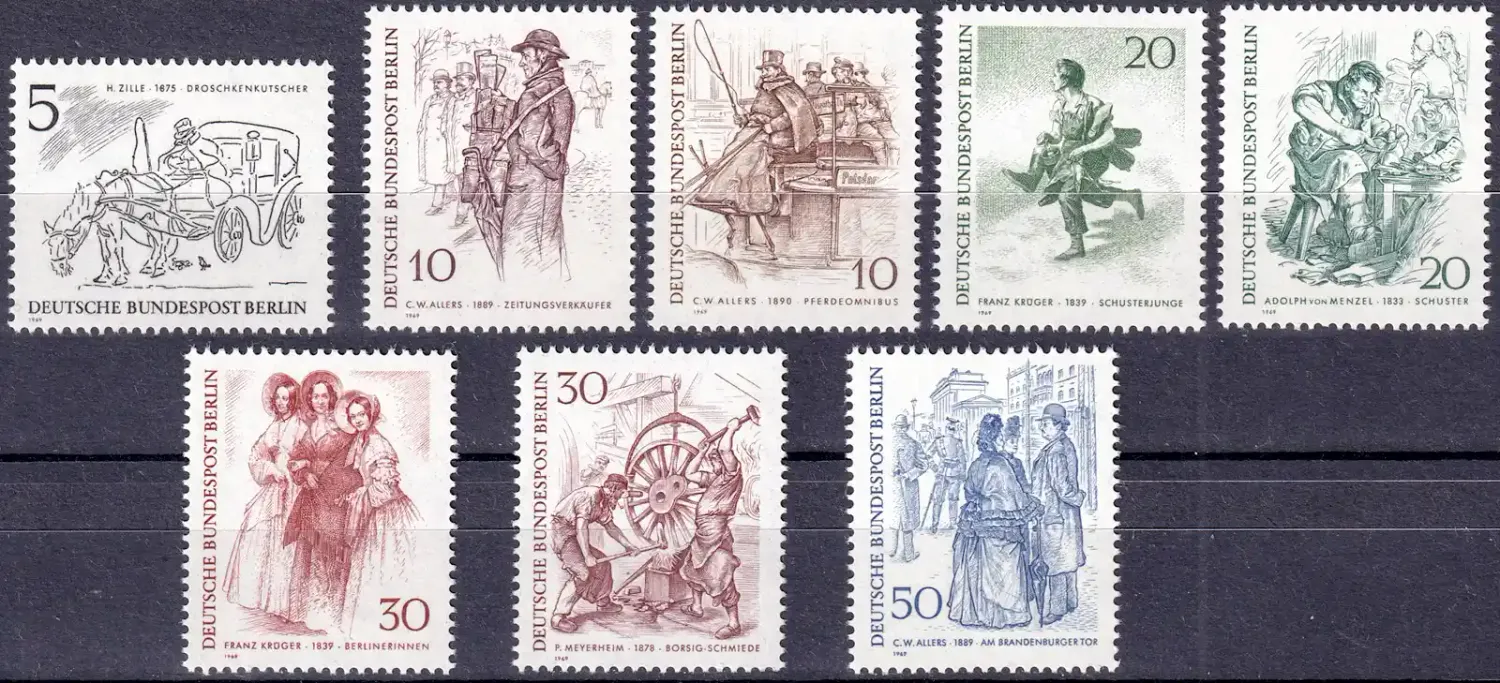 Berlin 1969 Famous Berlin People of the 19th Century (8v). MNH(**) Berlin 1969 Famous Berlin People of the 19th Century (8v). MNH(**)