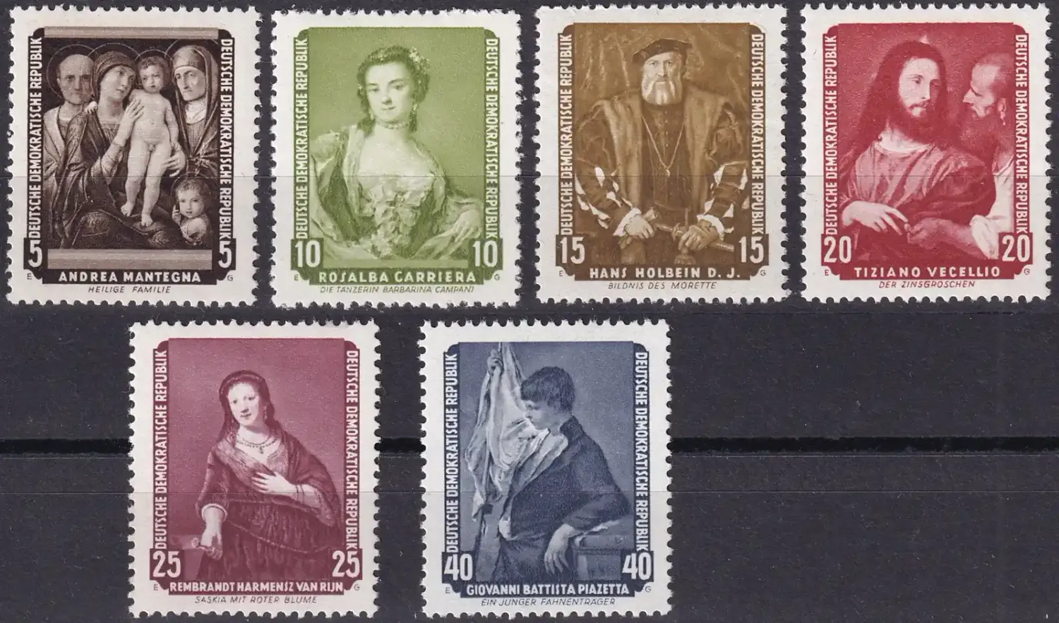 Germany East (DDR) 1957 Famous Paintings from the Dresden Gallery. MNH(**) Germany East (DDR) 1957 Famous Paintings from the Dresden Gallery. MNH(**)