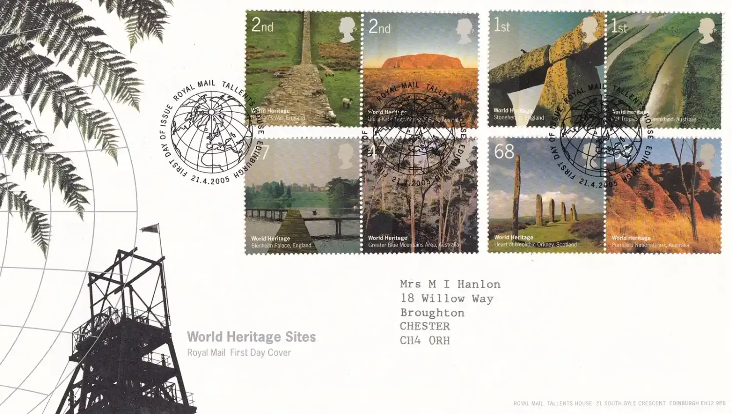 Great Britain 2005 World Heritage Sites. FDC Great Britain 2005 World Heritage Sites. FDC