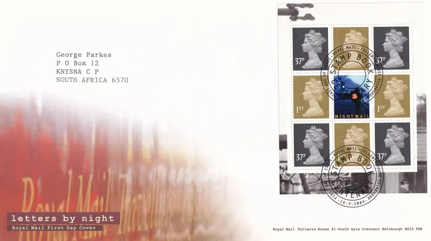 Great Britain 2004 16th March Letters by Night. FDC Great Britain 2004 16th March Letters by Night. FDC