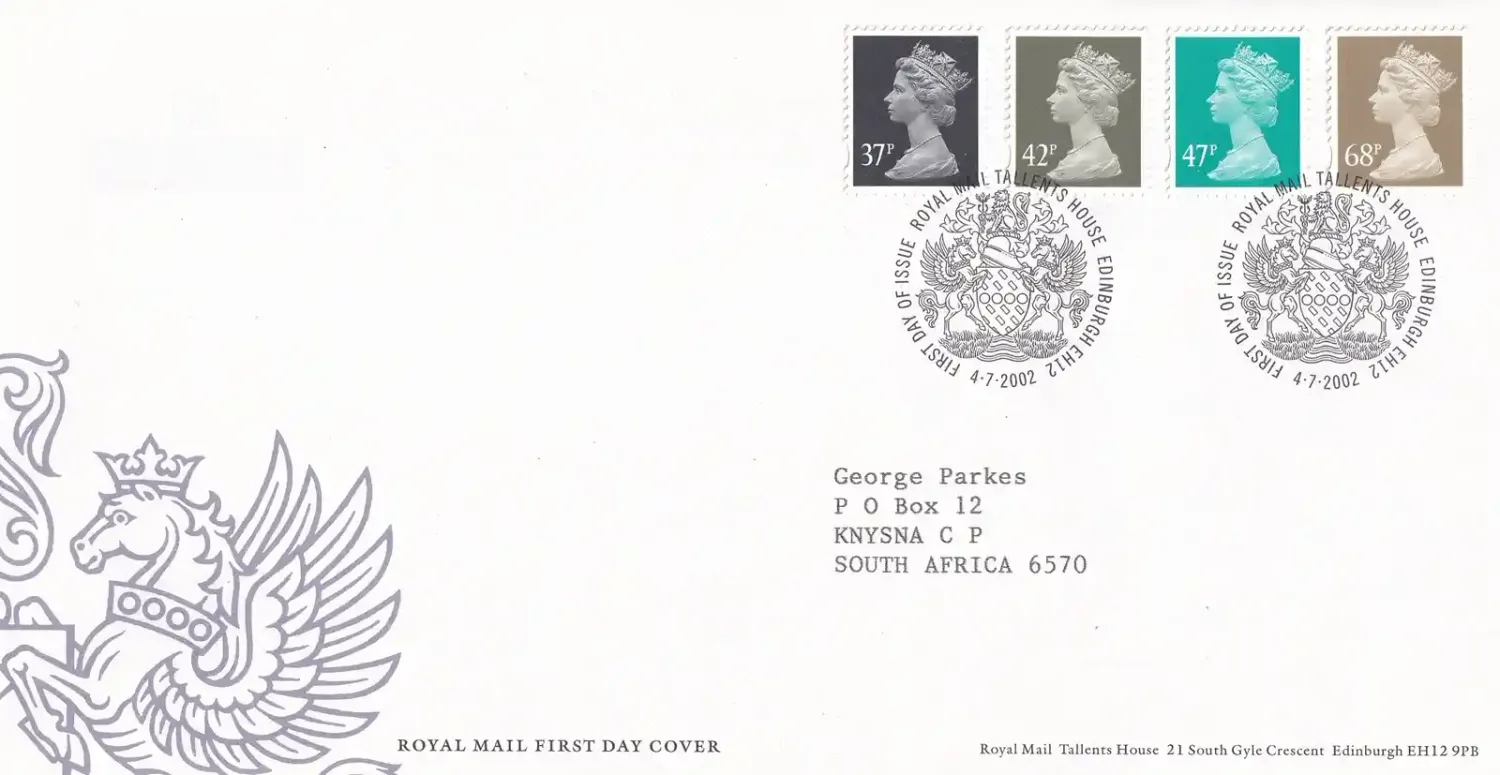 Great Britain 2002 4th July 37p, 42p, 47p, 68p. FDC Great Britain 2002 4th July 37p, 42p, 47p, 68p. FDC