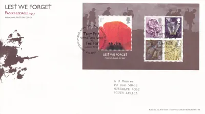 Great Britain 2007 Lest We Forget. FDC Great Britain 2007 Lest We Forget. FDC