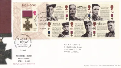 Great Britain 2006 Victoria Cross MS. FDC Great Britain 2006 Victoria Cross MS. FDC