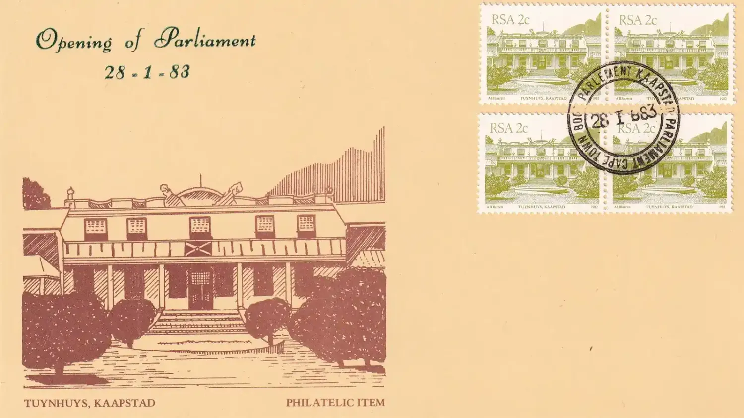South Africa 1983 Opening of Parliament, Limited Cover South Africa 1983 Opening of Parliament, Limited Cover