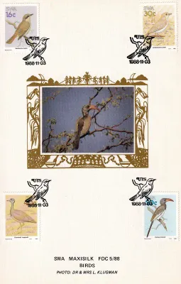 South West Africa 1988 Birds Limited Maxi Silk Cover South West Africa 1988 Birds Limited Maxi Silk Cover