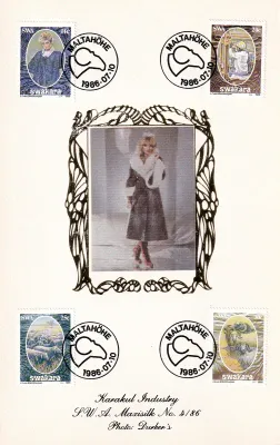 South West Africa 1986 Karakul Fur Industry, Limited Maxi Silk Cover South West Africa 1986 Karakul Fur Industry, Limited Maxi Silk Cover