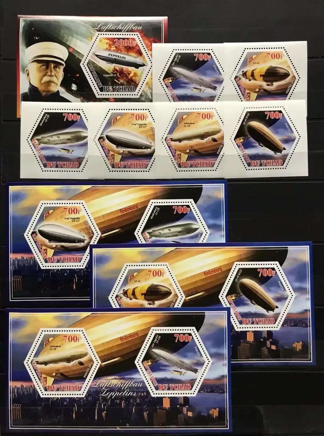 Chad 2014 Zeppelin / Aviation Sheets & Stamps. MNH(**) Chad 2014 Zeppelin / Aviation Sheets & Stamps. MNH(**)