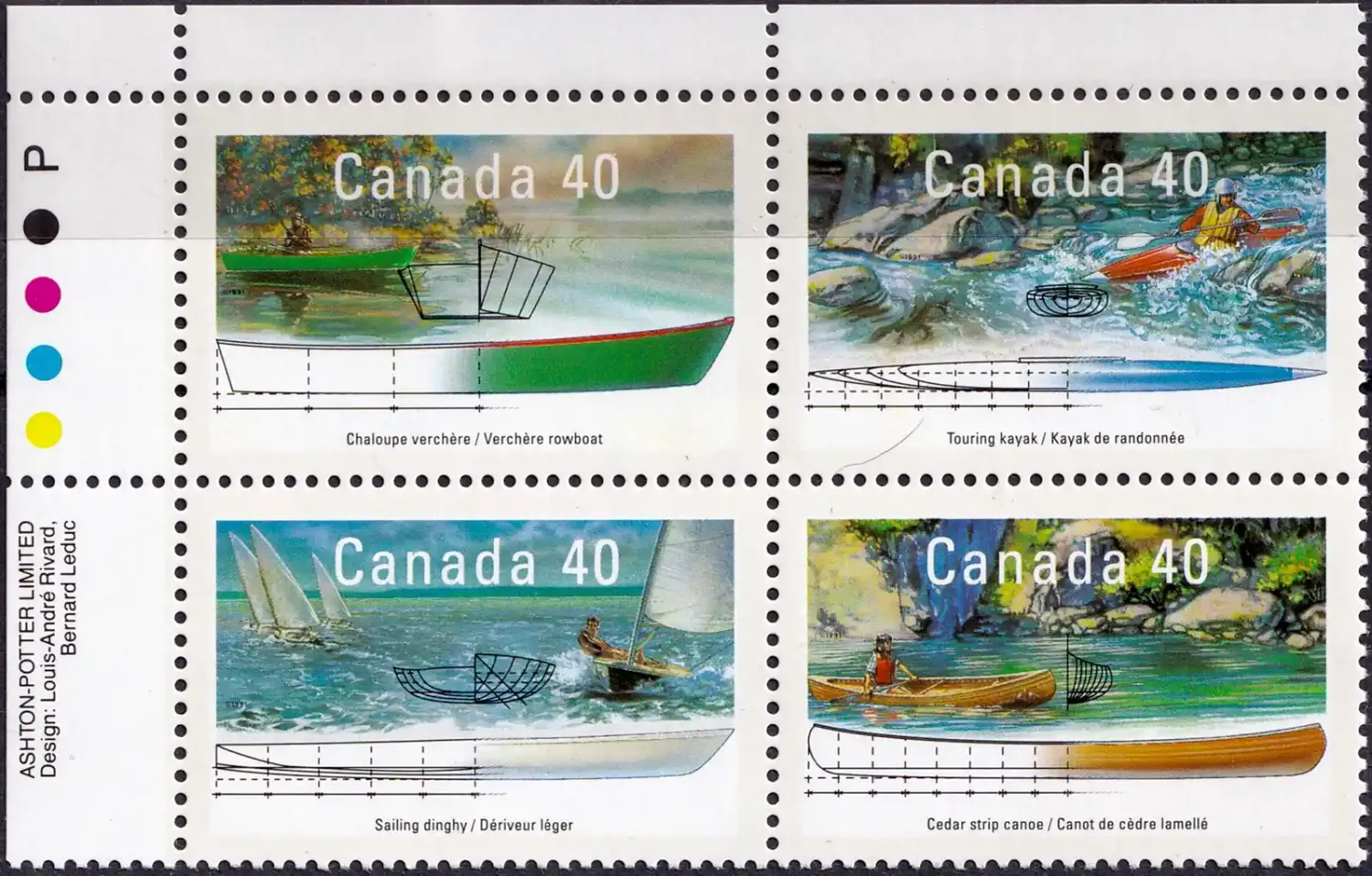Canada 1991 Small Craft of Canada (blk/4v), MNH(**) Canada 1991 Small Craft of Canada (blk/4v), MNH(**)