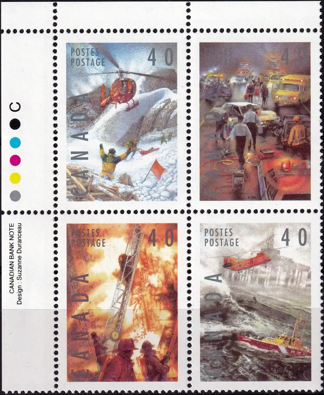 Canada 1991 Emergency Services (4v), MNH(**) Canada 1991 Emergency Services (4v), MNH(**)