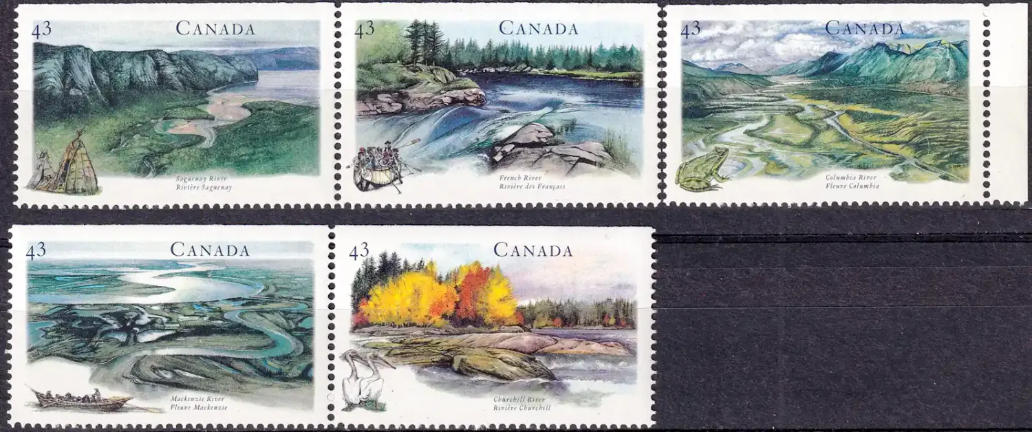Canada 1994 Canadian Rivers - Imperforated Top or Bottom(5v), MNH(**)