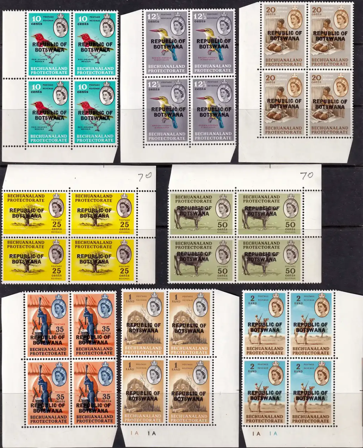Botswana 1966 Defs/REPUBLIC - 1c-2R (ovpt) (blk/14v)-MNH(**) Botswana 1966 Defs/REPUBLIC - 1c-2R (ovpt) (blk/14v)-MNH(**)