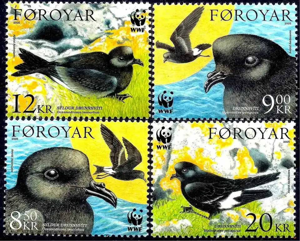 Faroe Islands 2005 WWF Storm Petrels Seabirds Nature Conservation (4v). MNH(**) Faroe Islands 2005 WWF Storm Petrels Seabirds Nature Conservation (4v). MNH(**)
