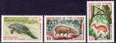 Ivory Coast 1964 Animals (3v). MNH(**) Ivory Coast 1964 Animals (3v). MNH(**)
