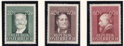 Austria 1948 Anniv of the Death of Adalbert Stifter, Carl Michael von Ziehrer & Friedrich Amerling MNH(**) Austria 1948 Anniv of the Death of Adalbert Stifter, Carl Michael von Ziehrer & Friedrich Amerling MNH(**)