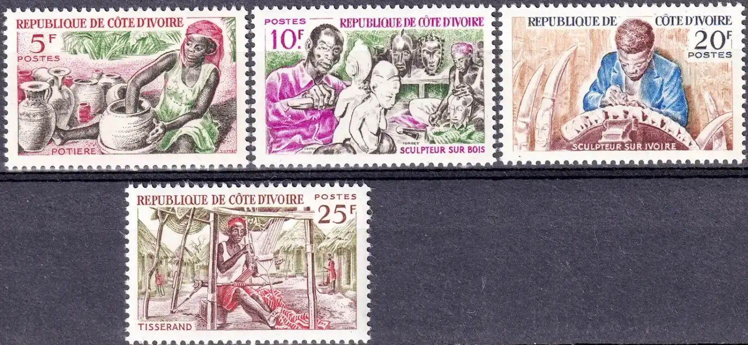 Ivory Coast 1965 Native Handicrafts (4v). MNH(**) Ivory Coast 1965 Native Handicrafts (4v). MNH(**)