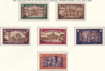 Italian Somaliland 1925 Italian Postage Stamps Overprinted & Surcharged. MNH (**) Italian Somaliland 1925 Italian Postage Stamps Overprinted & Surcharged. MNH (**)