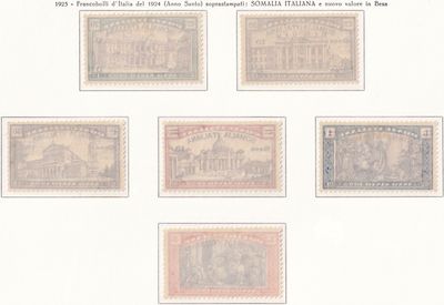 Italian Somaliland 1925 Italian Postage Stamps Overprinted & Surcharged. MNH (**)