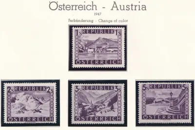 Austria 1947 Landscape Stamps of 1945-1947 in New Colors. MNH(**) Austria 1947 Landscape Stamps of 1945-1947 in New Colors. MNH(**)