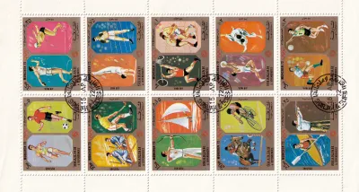 Sharjah 1972 Munich Olympic Sports set of 10. Mi 942-51B. NH(**) Sharjah 1972 Munich Olympic Sports set of 10. Mi 942-51B. NH(**)