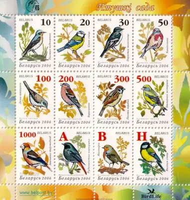 Belarus 2006 Definitive Issue - Garden Birds. (ss/12v)-MNH(**)