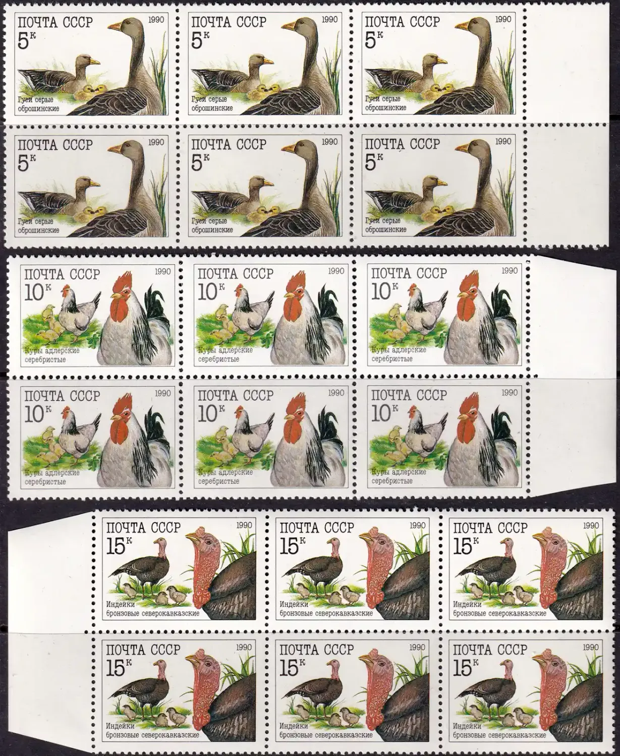 USSR 1990 Poultry, Birds, Chickens. MNH(**) USSR 1990 Poultry, Birds, Chickens. MNH(**)