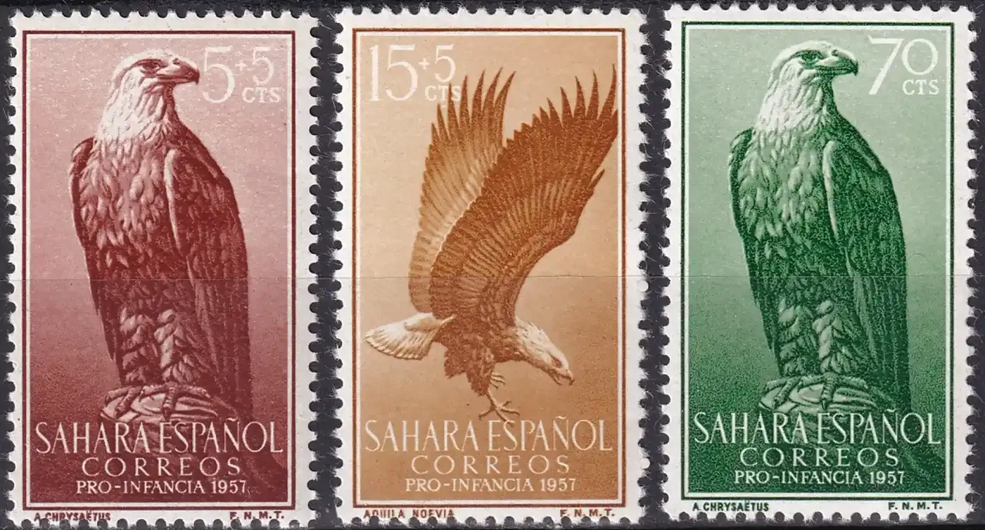 Spanish Sahara 1957 Child Welfare, Birds, Eagles. MNH(**) Spanish Sahara 1957 Child Welfare, Birds, Eagles. MNH(**)