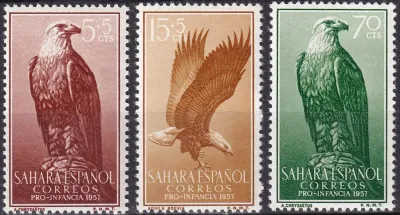 Spanish Sahara 1957 Child Welfare, Birds, Eagles. MNH(**) Spanish Sahara 1957 Child Welfare, Birds, Eagles. MNH(**)