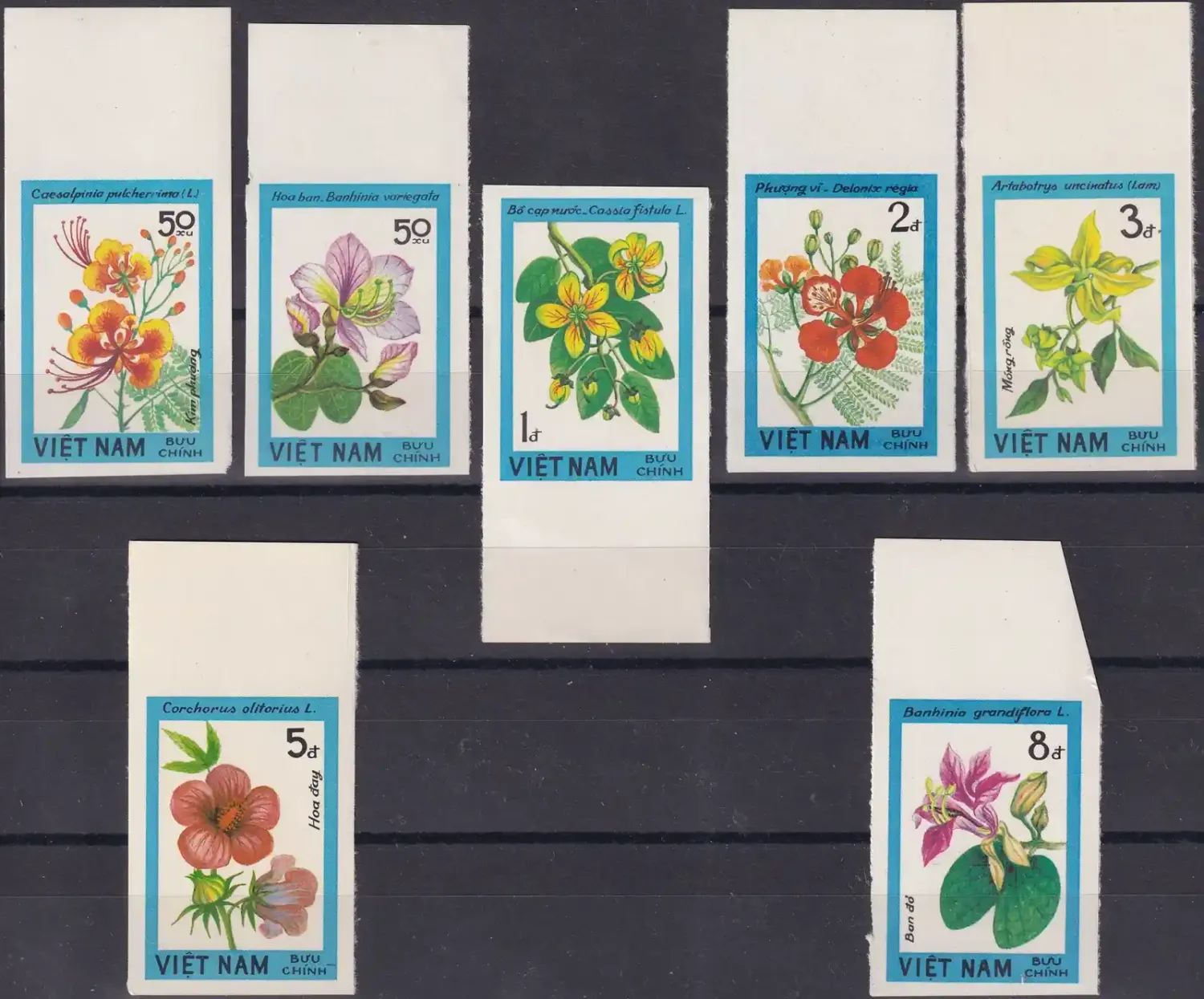 Vietnam 1984 Flowers (Imperf) (7v). MNH(**) Vietnam 1984 Flowers (Imperf) (7v). MNH(**)