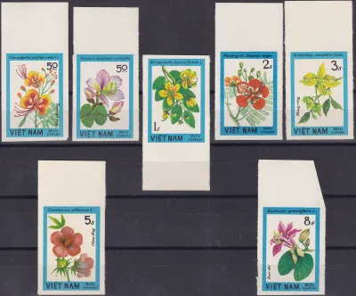 Vietnam 1984 Flowers (Imperf) (7v). MNH(**) Vietnam 1984 Flowers (Imperf) (7v). MNH(**)