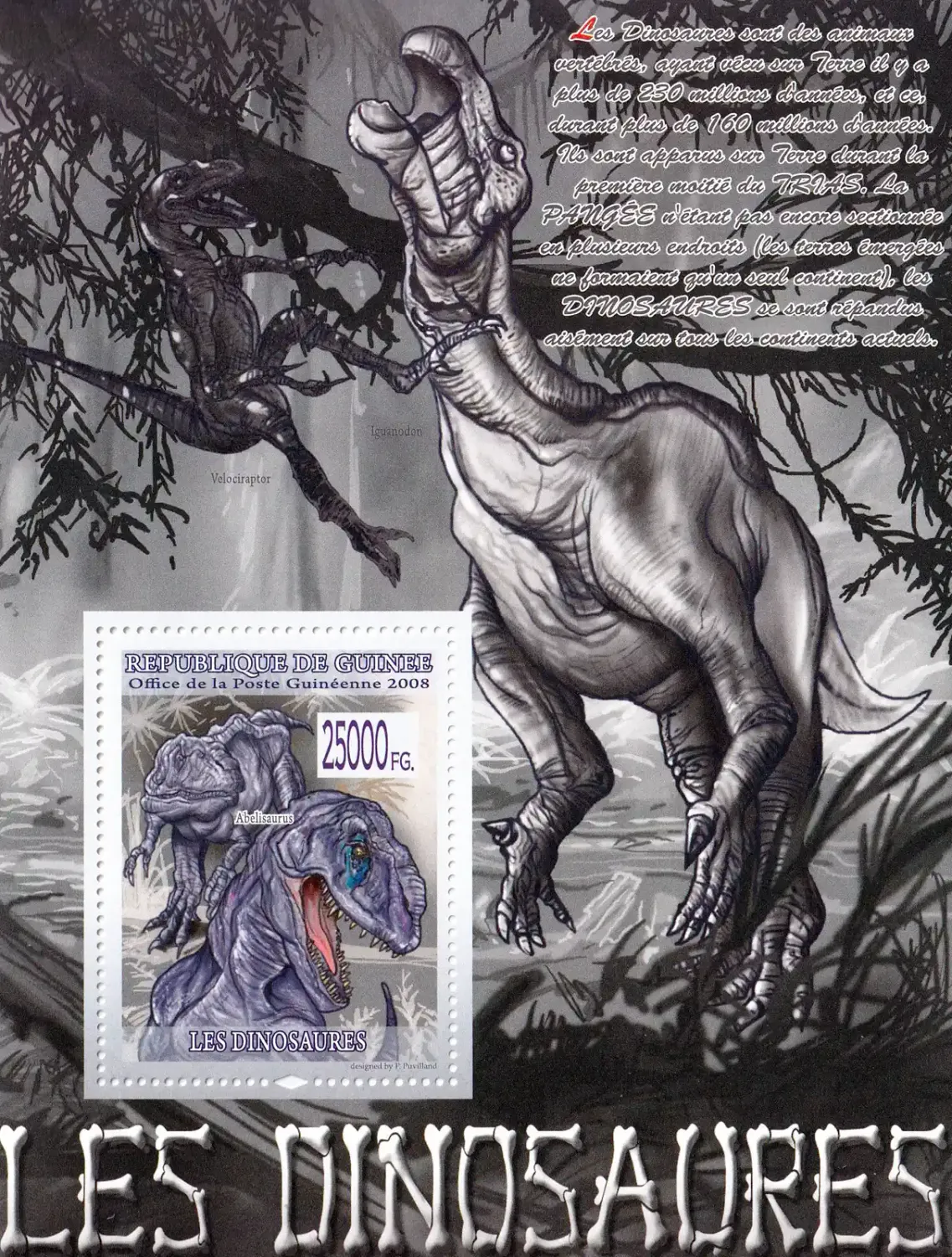 Guinea 2008 Fauna - Dinosaurs (ss/1v). MNH(**) Guinea 2008 Fauna - Dinosaurs (ss/1v). MNH(**)